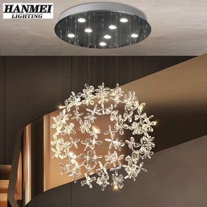 Modern Crystal Chandelier Luxury Living Bedroom Elegant Pendant <b>Lights</b> Restaurant <b>Dining</b> Home Decor LED Warm White HM-LF-8103 Mo - Product Image 3