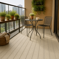 Dek WPC 140x25mm Hollow Core Interlocking Boards Co-Extruded 3D Wood Grain Tahan Air Tahan Api untuk Villa Hotel Taman