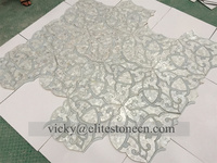 Mosaïques en marbre bleu argentin, bleu céleste poli, design irrégulier, carreaux de mosaïque pour mur