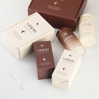 Nouvel ensemble de boîtes de rangement pour gommes vitaminées, boîte artisanale ronde de 180 ml, flacon en verre à large ouverture avec couvercle à vis, et boîte d'expédition carrée