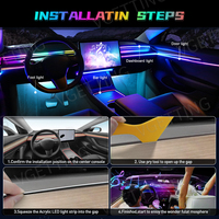 Kit d'éclairage ambiant Symphony 10 en 1, 140 cm, 110 cm, bande lumineuse LED pour l'intérieur de la voiture, contrôle à distance par application, LED RGB colorées