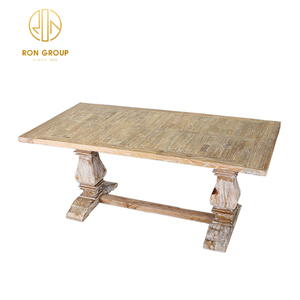 Tables à manger de style antique, vente en gros d'usine moderne, meubles en vieux bois d'orme pour hôtels, banquets, restaurants de loisirs, desserts délicieux - Product Image 2