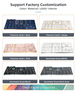 Stackable kim loại cạnh đồ trang sức hiển thị đứng đặt khay vòng. Tự làm kết hợp đồ trang sức sang trọng hiển thị đứng - Product Image 4