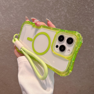 Étui magnétique trois-en-un compatible avec iPhone 16 Pro Max, avec cordon pour iPhone 15, coque de protection transparente 14 - Product Image 1