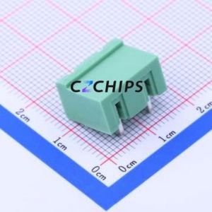 1766233 Plug-in Terminal Block Bent Lead Through Hole,P=7.62mm Connector Board-to-Board / Socket - Closed 1x2P 7.62mm Green - Product Image 2