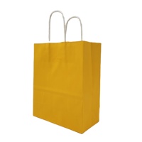 Sac à emporter en papier kraft recyclable avec logo personnalisé, poignée longue et surface imprimée en flexographie pour l'emballage de produits artisanaux et de bougies