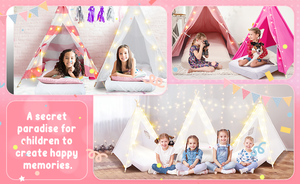 Tente <span class=keywords><strong>tipi</strong></span> en coton naturel personnalisée OEM pour enfants, achat en gros, tente de jeu lavable pour tout-petits, maison de jeu intérieure pour enfants - Product Image 4