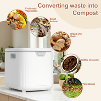Compostador Electrico à affichage numérique, machine de recyclage de déchets alimentaires à poignée encastrée, composteur de déchets organiques à bouton tactile pour la maison