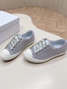 2026 New Top Quality Luxury Designer Shoes Silk Canvas Shoes Women's Casual Versatile Lace up Sports Shoes White Single Shoes - Product Image 4