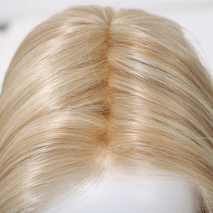 Mono Thẳng Ánh Sáng Tóc Vàng Futura Tóc Giả Tay Gắn Ren Tóc Giả Cho Phụ Nữ Với Bangs Nhập Khẩu Lụa Dây Cước Cap Gluesless Sợi Lông - Product Image 4