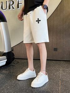 Pantalones Cortos Deportivos con Cordón Ajustable para Hombre, Estilo Urbano, Verano, Casuales, Blancos, Finos, Holgados, Deportivos, de Cinco Puntos - Product Image 2