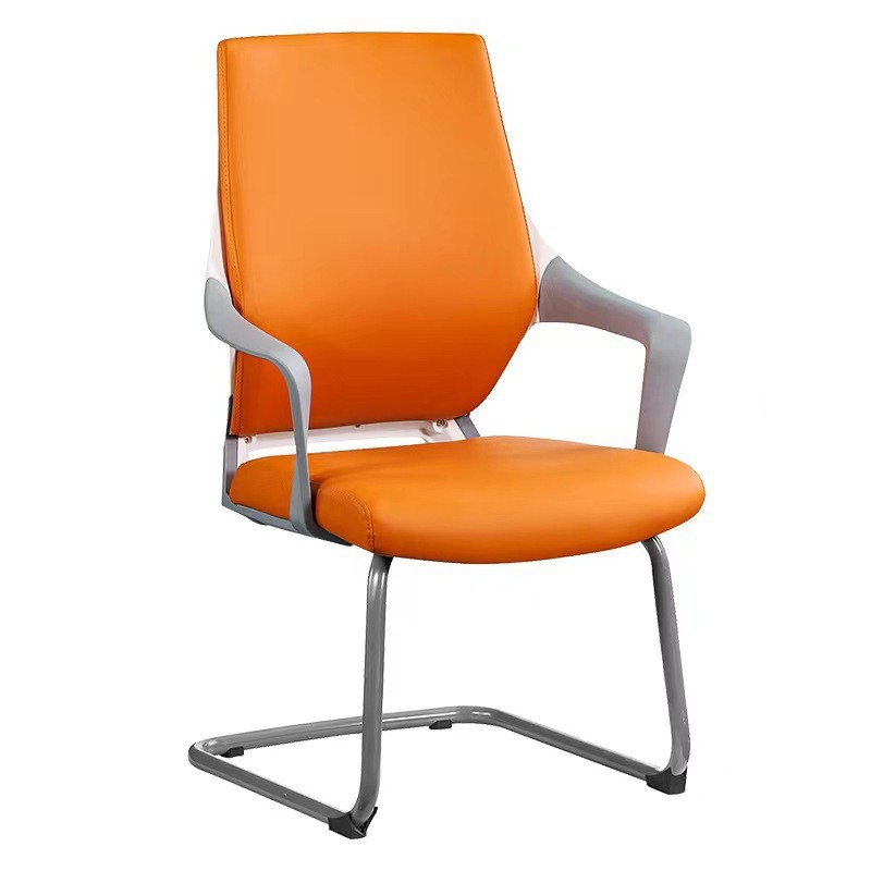 Orange pu leather bow-shaped foot