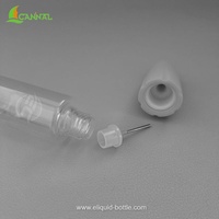 Botol Aplikator Plastik PET Transparan Hitam Ecannal CE Small 30ml 1oz dengan Ujung Jarum dan Tutup Pengaman Anak