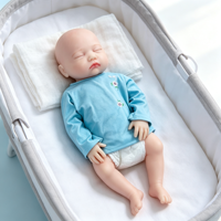 Reborn-Babypuppe 18 Zoll Vollkörper Weich Silikon Realistisch Neugeborenes für Säuglingspflege-Training Elternpraxis
