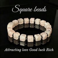 Bracelet TK 8x8 carré en Lapis Lazuli, Aventurine Verte, Améthyste, Jade Blanc, Onyx Noir Tacheté – Cadeau Unisexe