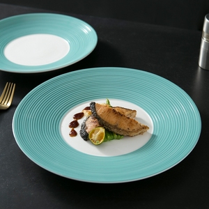 Originalità stoviglie da pranzo in ceramica ristorante di fascia alta occidentale piatto di paglia cappello s <span class=keywords><strong>Pasta</strong></span> italiana - Product Image 4