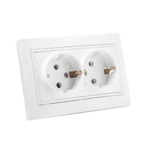 Germany Socket Outlet IP20 EU 2 Gang Socket 2P+E Outlet Extender Power Socket