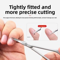 Pince à cuticules Longhui en acier inoxydable, ultra-affûtée, à pointe incurvée, ciseaux de manucure professionnels pour éliminer les peaux mortes, ciseaux de beauté