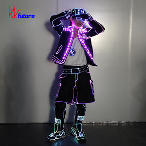 DMX512 Control America's Got Talent LED Lights Balance Dance Costume, Future Led Light Tron Dance Suit - Product Image 5