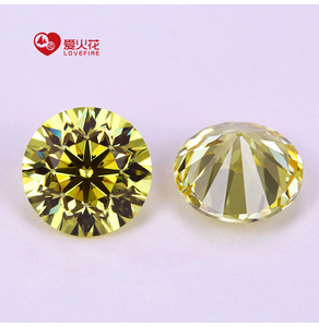 Zircone cubique synthétique de qualité supérieure 5A de couleur jaune, taille européenne ancienne, pierre précieuse en vrac, forme ronde, 5 mm à 12 mm, traitée thermiquement pour bague - Product Image 1