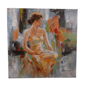 Hoogwaardig B&C ART milieuvriendelijk impressionistisch handgeschilderd olieverfschilderij hoteldecoratie portret van een vrouw op canvas - Product Image 3