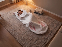 Sac de couchage d'hiver pour adulte en peluche, style enveloppe, design respirant, rembourrage en coton, longueur 170 cm, camping en plein air, léger