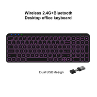 Nouveaux 4 appareils personnalisables disponibles clavier sans fil USB rechargeable 99 touches 96% profil bas mince pour tablette