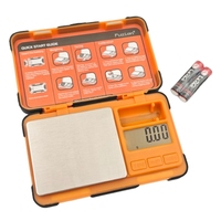 Báscula Digital de Alta Precisión, Mini Báscula Electrónica de Acero Inoxidable Dorado con Pantalla LCD, Báscula Digital de 0.01g para Joyería y Diamantes