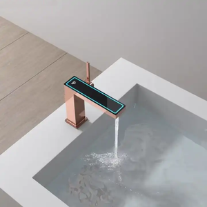 YIMILLA, nuevo diseño, grifo de lavabo moderno, mezclador negro, grifo de agua de lavabo Digital inteligente, grifo LED de baño - Product Image 6