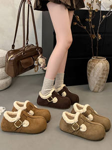 <span class=keywords><strong>Stivaletti</strong></span> da Donna con <span class=keywords><strong>Tacco</strong></span> Nascosto in Microfibra Autunno Inverno 2025 Nuovo Stile Foderati in Pile Suola Spessa Caldi Stivali da Neve con Dettagli Metallici - Product Image 6