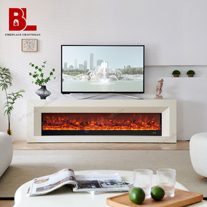 [Mueble para TV con <span class=keywords><strong>Chimenea</strong></span> Eléctrica Directo de Fábrica] 385SS, 2.4 Metros, Blanco, Mueble para TV Moderno de Lujo con <span class=keywords><strong>Chimenea</strong></span> - Product Image 3