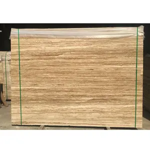 Baldosas travertino beige pulido mármol Piedra Natural baldosas travertino exterior losas travertino