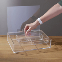 Boîte de présentation de stockage en acrylique transparent Rectangle Case Container avec couvercle magnétique