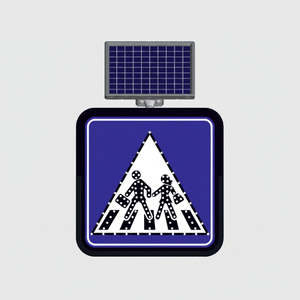 Señal de Tráfico LED de Aluminio de 60 x 60 cm con Energía Solar, Señal de Advertencia y Seguridad para Cruce Escolar al Aire Libre - Product Image 4