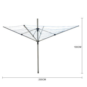 SANIPRO Séchoir à <span class=keywords><strong>linge</strong></span> rotatif en alliage d'aluminium à 4 bras en forme de <span class=keywords><strong>parapluie</strong></span> pour <span class=keywords><strong>jardin</strong></span> extérieur - Product Image 6