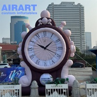 Modèle d'horloge gonflable géant sur mesure pour exposition d'activités, ballon gonflable simulant une horloge pour publicité extérieure