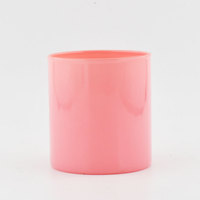 Disesuaikan Buatan Tangan Matte Krim Warna Bening Kaca Borosilikat Toples Lilin Penutup Tempat Lilin Kaca Toples Lilin