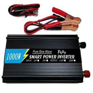 Inverter Gelombang Sinus Murni, Inverter Mobil Konverter 1000W Daya DC 12V Ke AC 220V Tegangan 50/60HZ