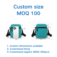 Sacs bandoulière miniatures portables en tissu Oxford pour téléphone portable, avec logo personnalisé, faible MOQ, 10 pièces, très demandés, pour sports de plein air