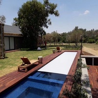 Couverture de piscine électrique automatique pour villa de villégiature, en polycarbonate, garantie 2 ans