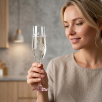 Ensemble de verrerie gravée à motif floral vintage avec base pulvérisée rose pour vin, champagne, cocktails et usage quotidien