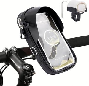 Bolsa para Teléfono con Pantalla Táctil, Impermeable, con Cierre y Dos Bolsillos, para Ciclismo, con Rotación de 360 Grados, Negra, de 6 Pulgadas, Envío Inmediato - Product Image 2