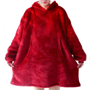 Personalizado cálido Stock invierno grueso hilo Cómodo viaje manta sudadera adulto mujer ropa de dormir - Product Image 1