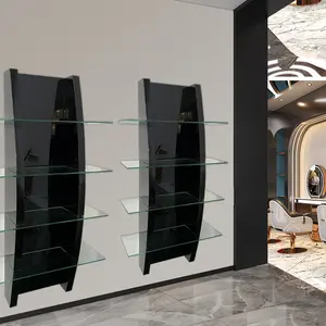 Luxus Piano Gloss schwarz Wand montage Retail Display Optische Vitrine Schönheit Friseursalon Möbeldesign