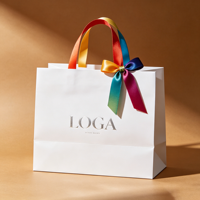 Sacs en papier d'art de luxe en gros pour vêtements, chaussures, chaussettes, cadeaux de détail, avec logo personnalisé, ruban, accessoires, impression offset de luxe