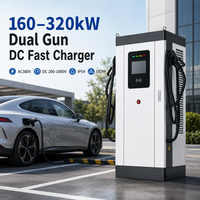 Station de recharge DC double pistolet 320 kW, montée au sol, chargeur EV AC380V DC 200-1000V IP54 OCPP pour parking public