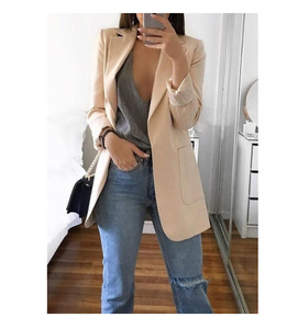 Cardigan slim à revers tendance avec poches, manteau de costume élégant pour femme - Product Image 1