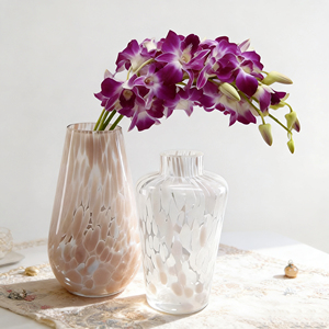Vaso in Vetro Soffiato a Mano con Coriandoli, Vaso Creativo Colorato Maculato per Decorazione Casa - Product Image 5