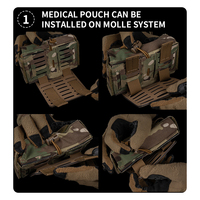 Pochette de premiers secours compacte SABADO avec languette d'accès rapide, pochette en nylon légère pour les interventions d'urgence et l'entraînement en plein air