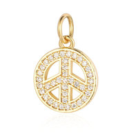 Croix Madonna Style bricolage religieux bijoux en laiton cuivre Zircon pendentif avec étoile paix Logo pour coquille collier Bracelet breloques